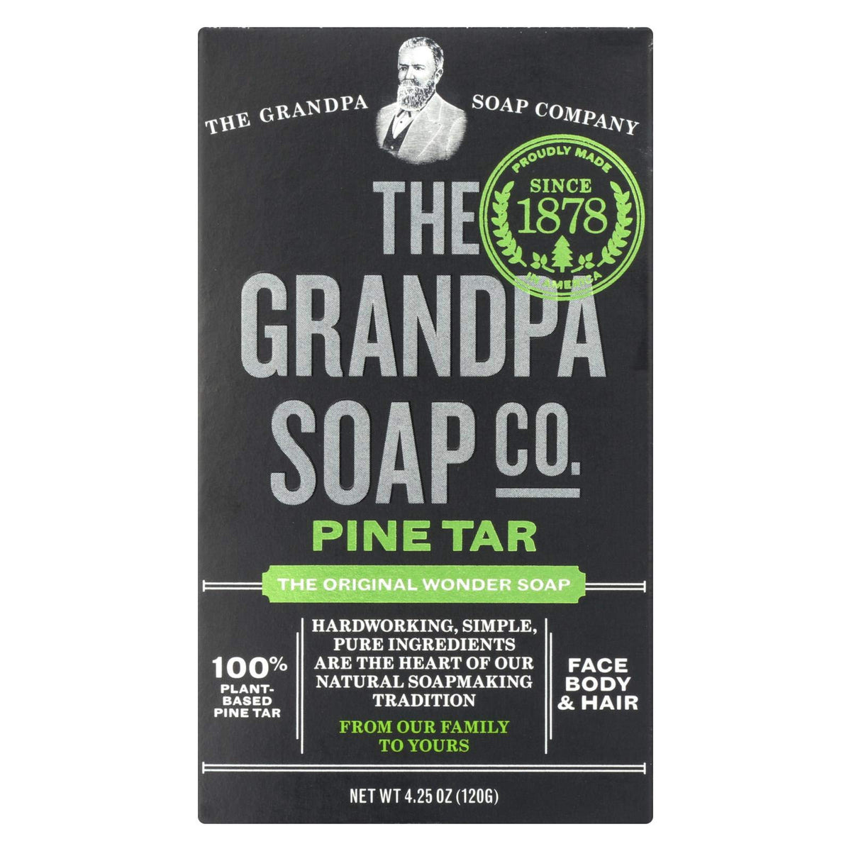 Grandpa'S Pine Tar Soap, 4.25 Oz - Natural Skin Care, Moisturizing & Soothing Formula