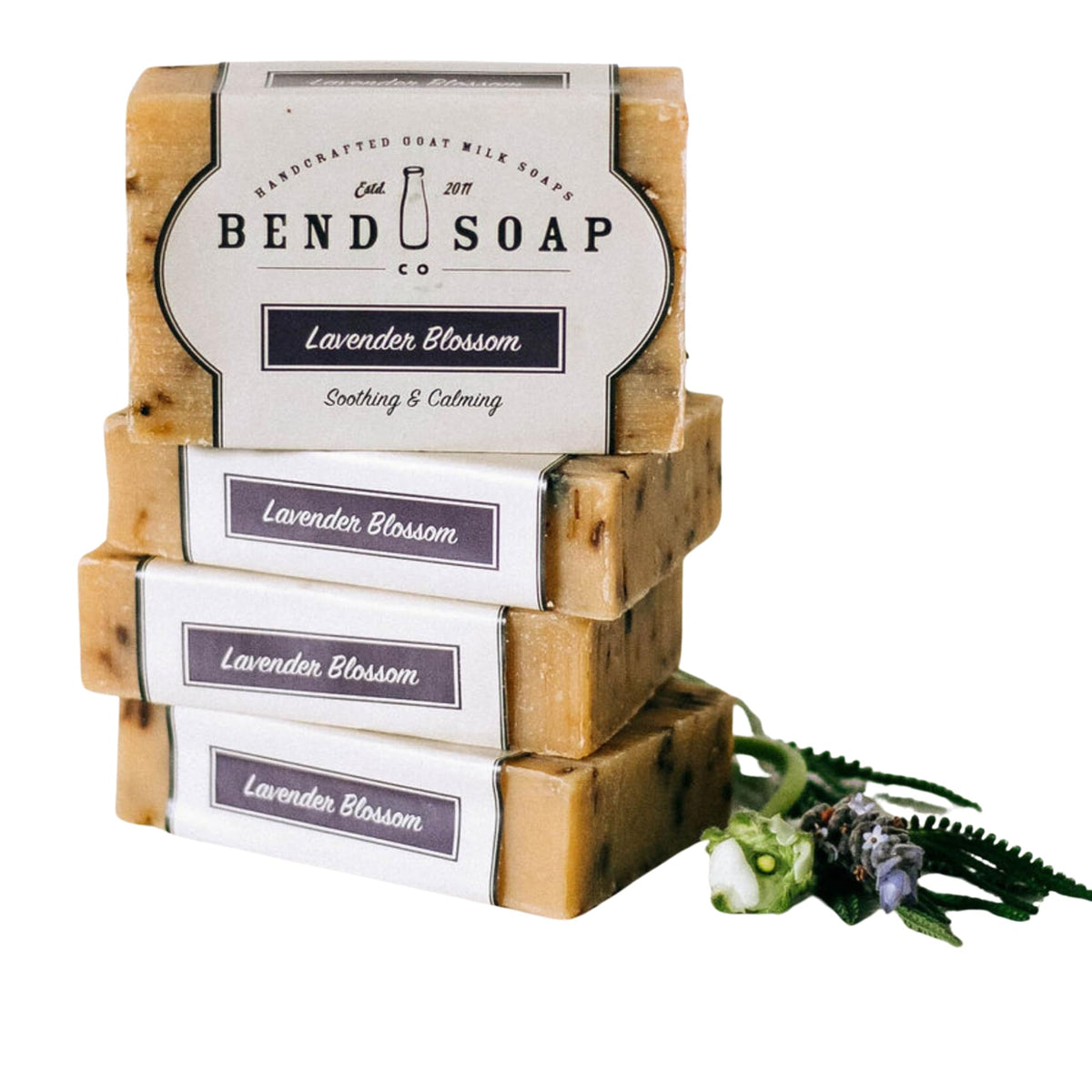 Bend Soap Company All Natural Goat Milk Soap - Lavender Blossom, 4 Pack, 4.5oz - Dry Skin Relief