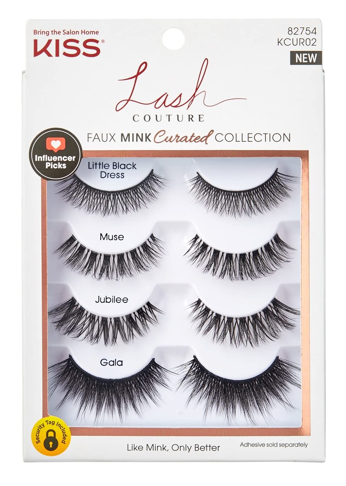 Kiss Faux Mink Lash Couture Collection - 4 Pairs (Pack Of 3) - Black