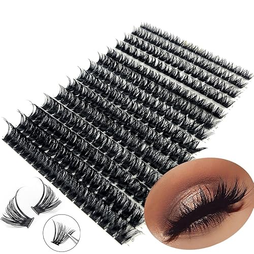 HBZGTLAD Mink Eyelashes 3D Volume Individual Extensions - 280 Bundles, D Curl, 0.07MM