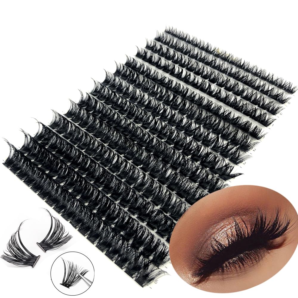 HBZGTLAD 40D Mink Eyelashes - 280 Bundles, 3D Volume, Individual Cluster Makeup Tools