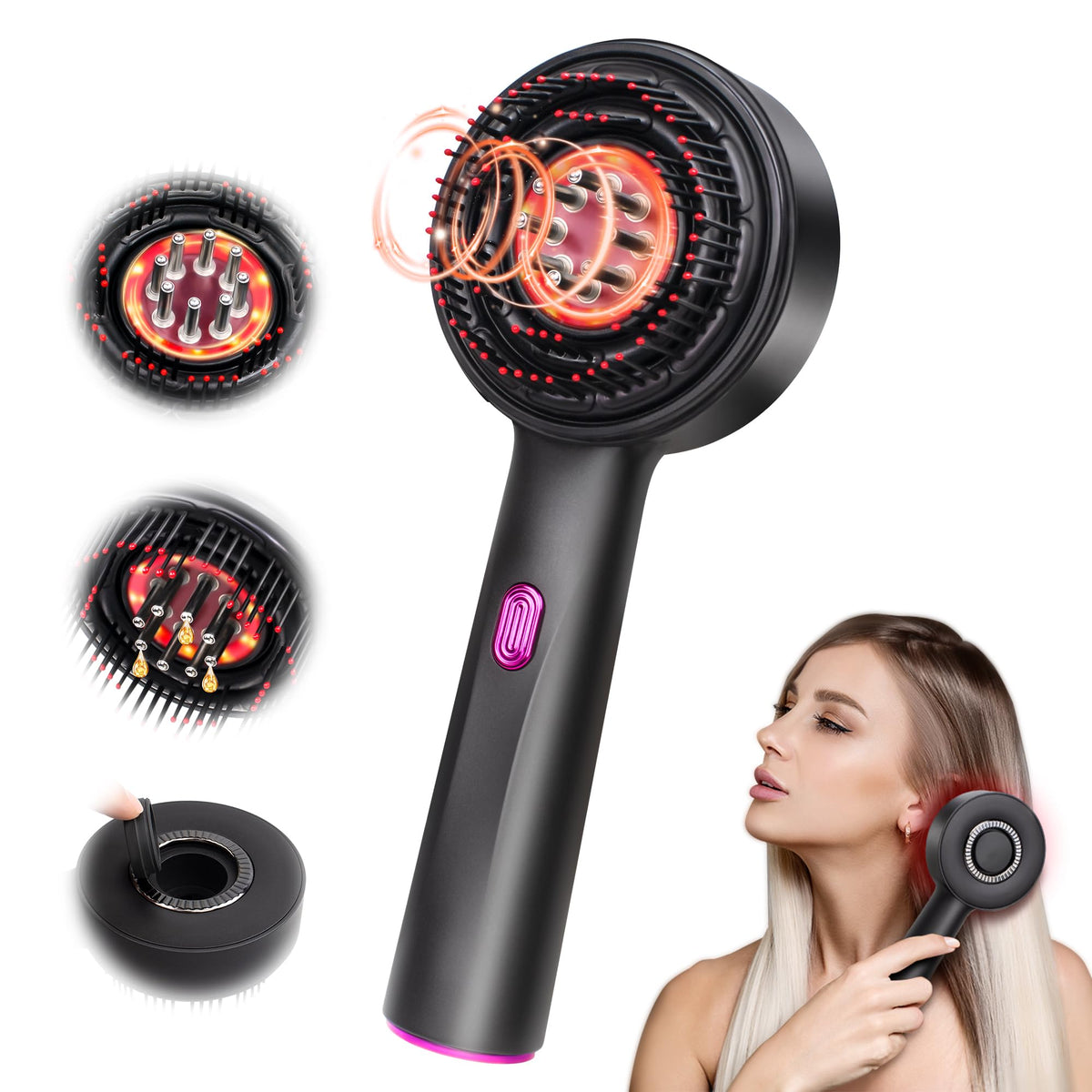 Mpadq 2 In 1 Hair Oil Applicator & Scalp Massager, Electric Brushes For Hair Growth, Waterproof