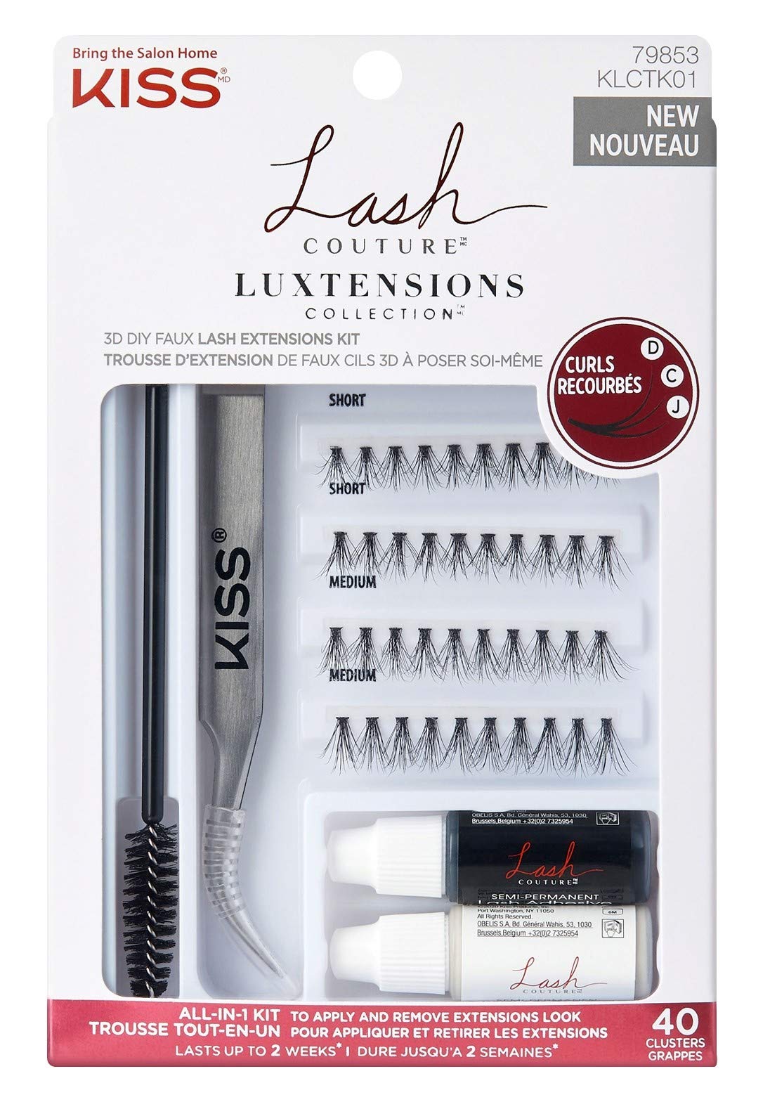 Kiss Lash Couture Luxtensions Faux Lash Extensions Kit - 2 Count, Black