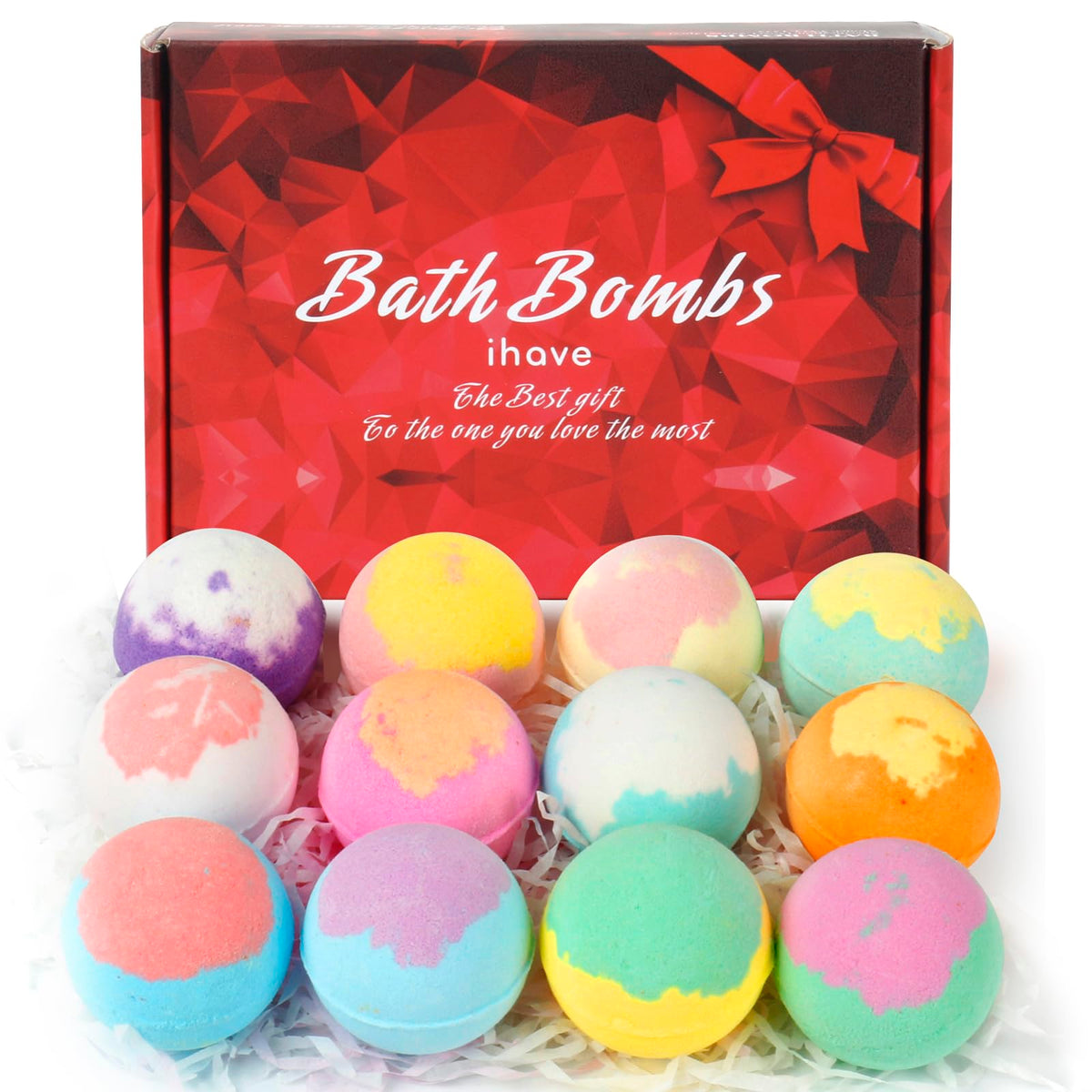 Ihave Bath Bombs Gift Set For Kids & Women - 12 Handmade Bubble Bath Bombs For Relaxation