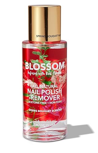 Blossom Non Toxic Nail Polish Remover - Vegan, Acetone Free, 2Oz, Spring Bouquet, All Natural