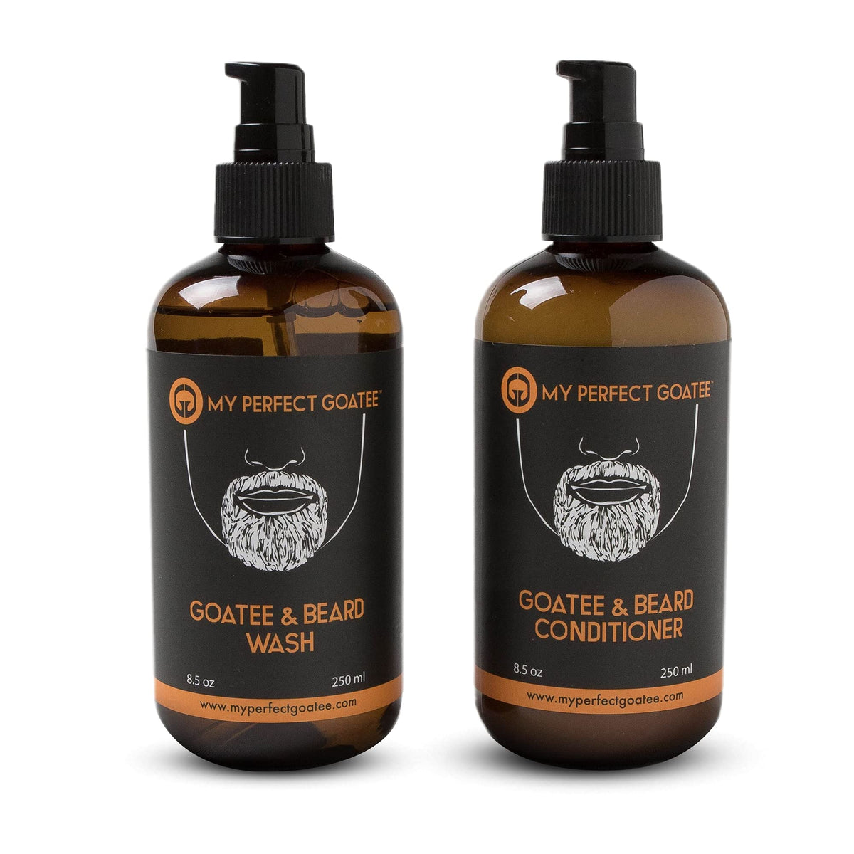 My Perfect Goatee® Beard Wash & Conditioner Set - Hydrating Facial Hair Cleanser, 8.5 Oz Each