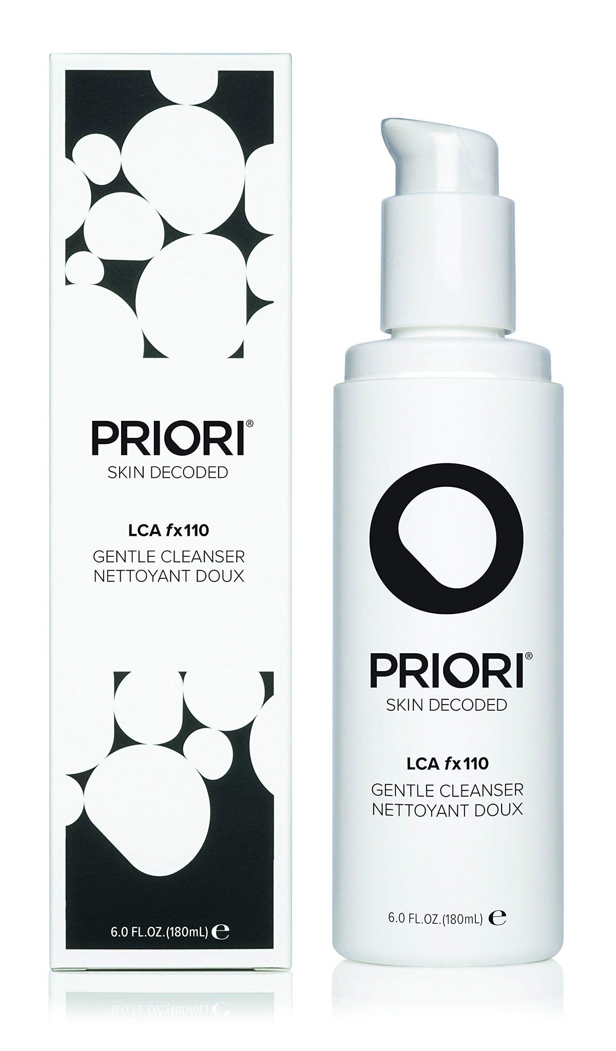 Priori Gentle Face Cleanser With Lactic Acid & Vitamins A, C, E - Hydrating Exfoliation, 6 Fl