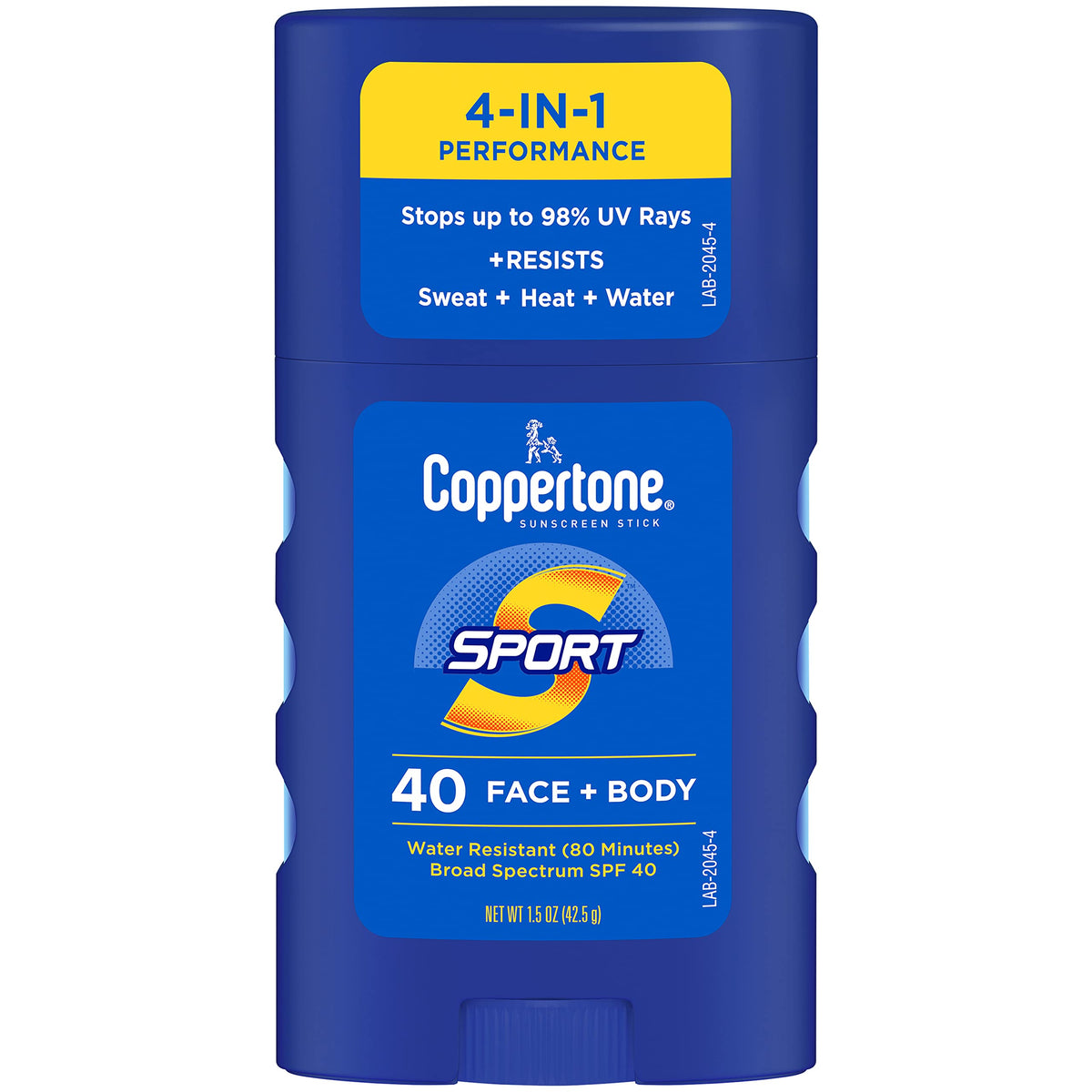 Coppertone Sport Sunscreen Stick Spf 40, Water Resistant, 1.5 Oz, Face & Body Protection