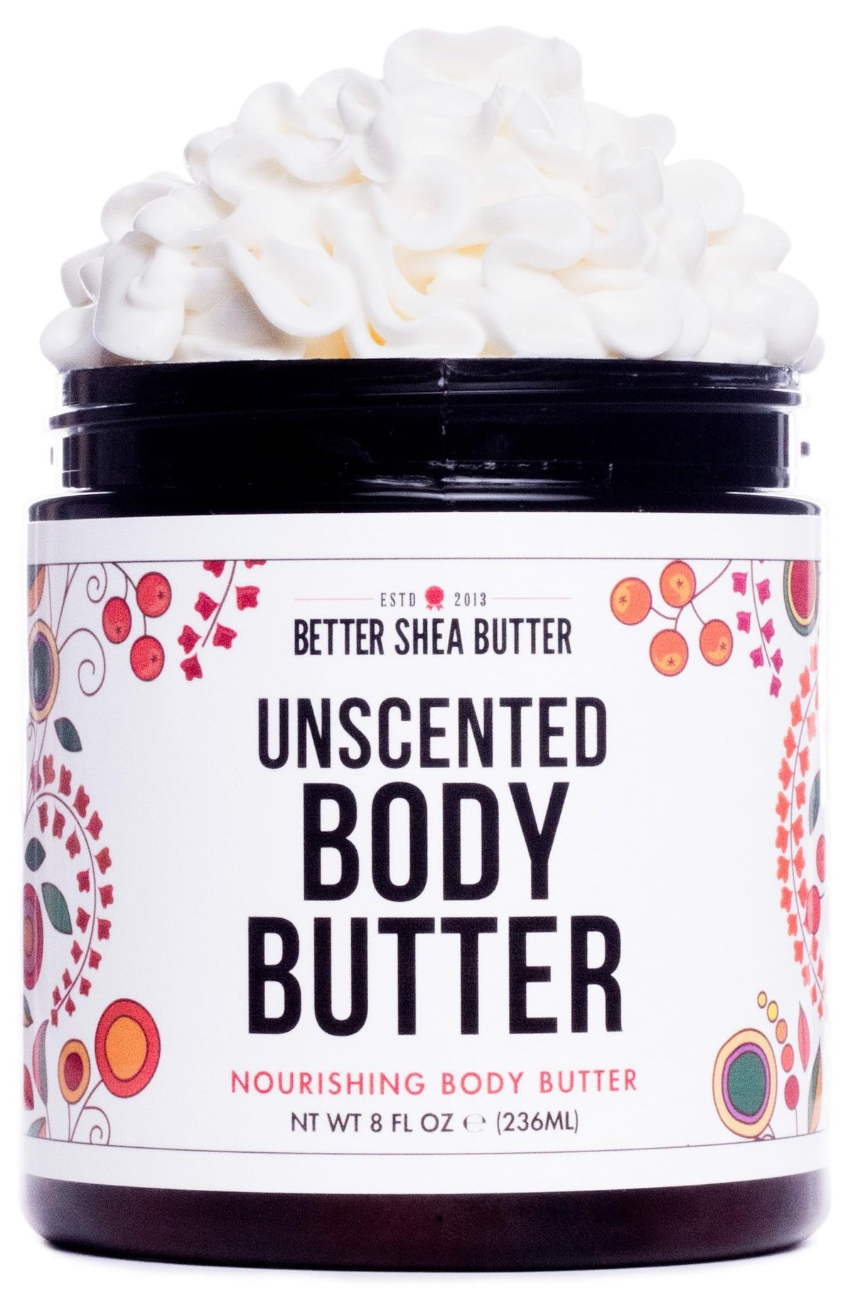 Better Shea Butter Whipped Body Butter, Unscented Moisturizer For Dry/Sensitive Skin, 8 Oz