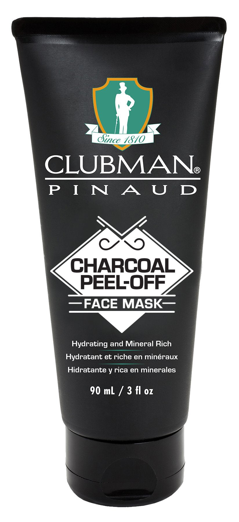 Clubman Pinaud Charcoal Peel-Off Face Mask, Hydrating, 3 Fl Oz - Mineral-Rich Formula