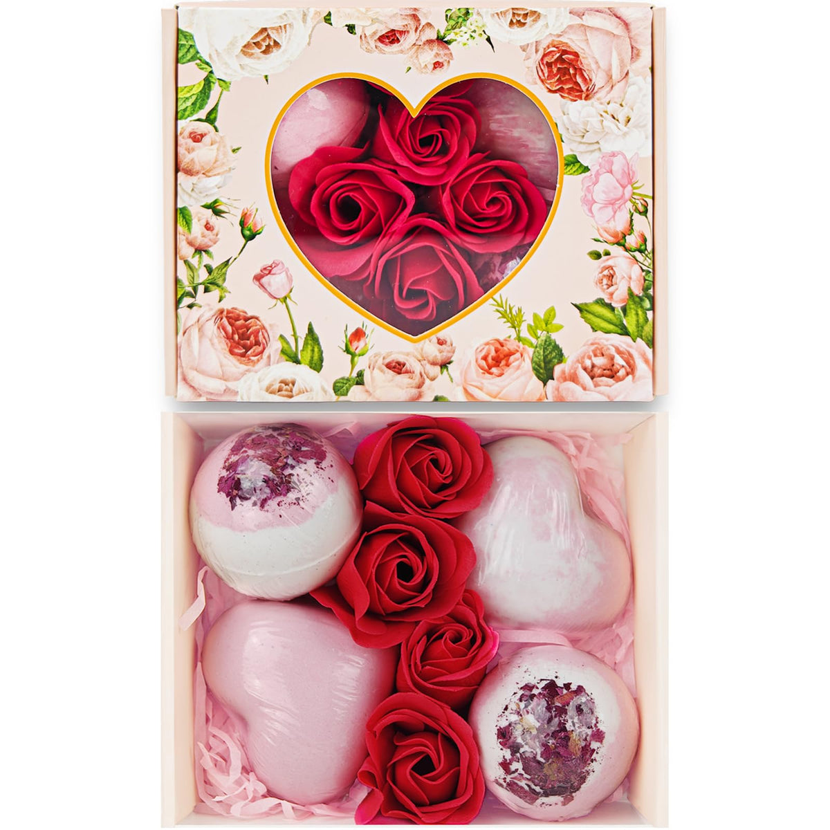 Xmtjxn Valentine'S Bath Bombs Gift Set - Handmade Organic Rose Scented Shower Steamers For Relaxation