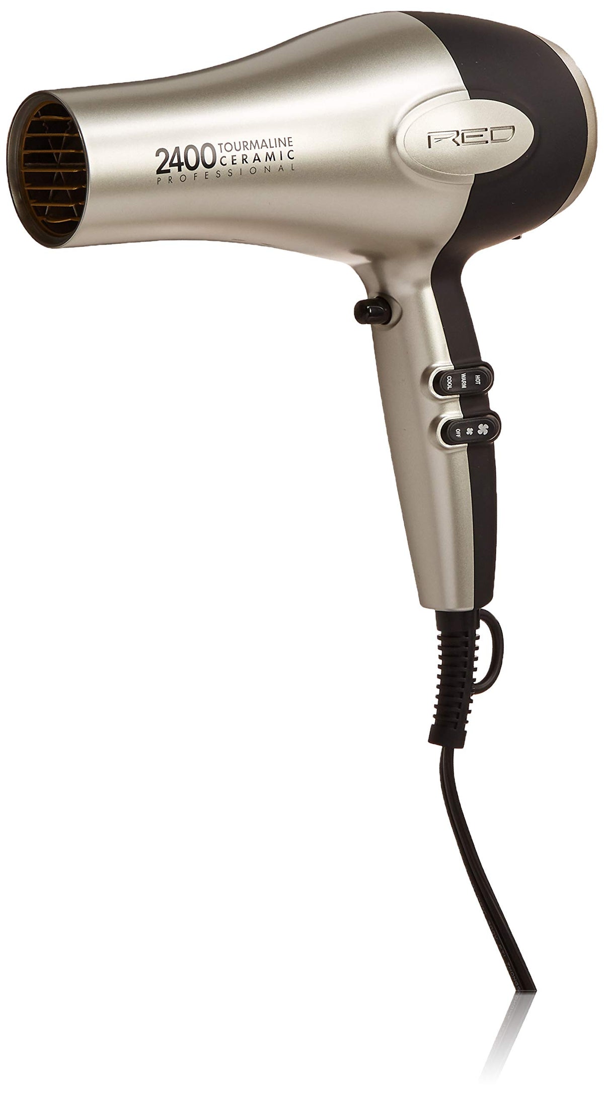 RED by Kiss 2400W Tourmaline Ceramic Hair Dryer, Fast Drying, 3 Attachments, Salon Quality