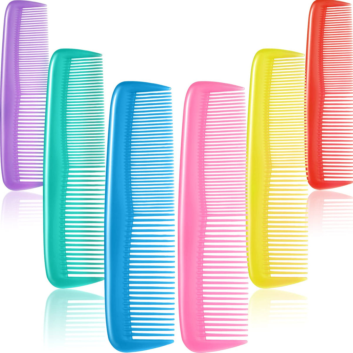 Leinuosen 12 Colorful Hair Combs Set - Plastic Fine Dressing Combs for Kids & Adults