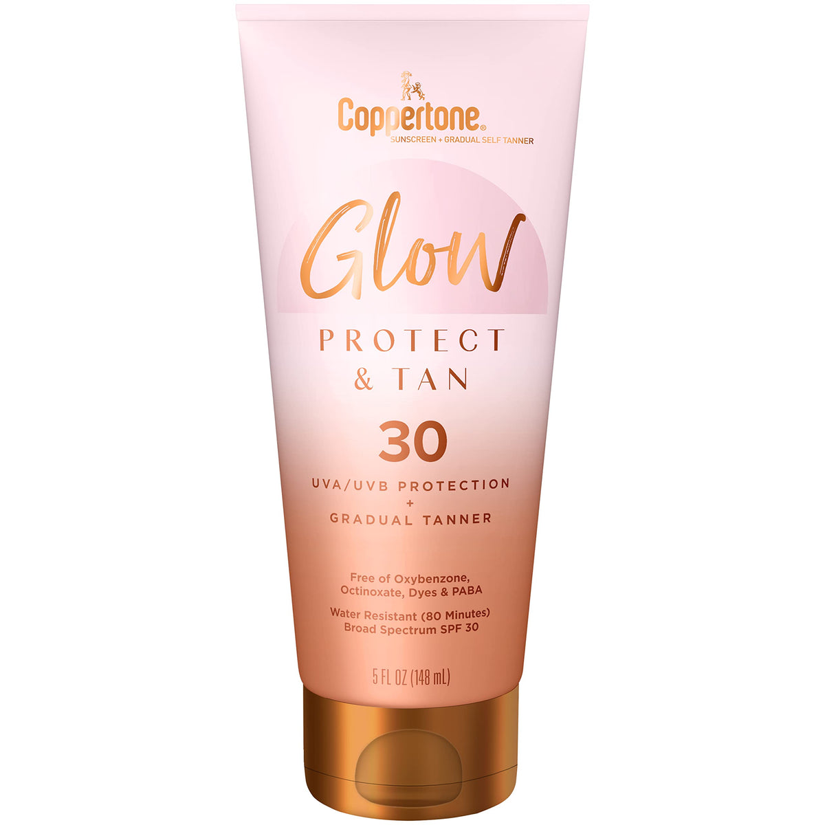 Coppertone Glow Protect & Tan Sunscreen Lotion, Spf 30, 5 Fl Oz - Gradual Self Tanner