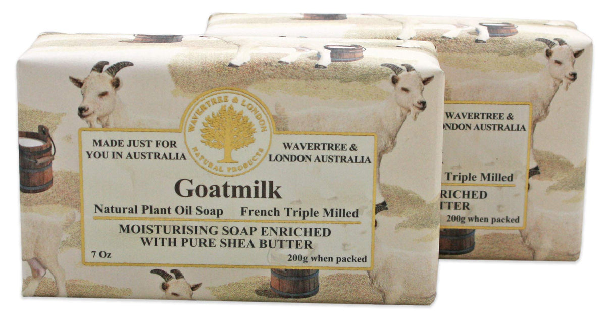 Wavertree & London Goatmilk Soap Bars, 7Oz, Moisturizing With Shea Butter, Pack Of 2