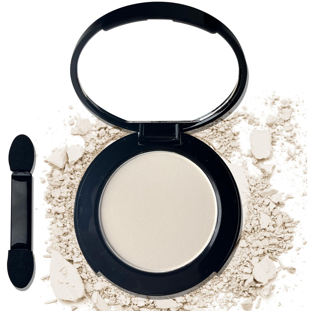 Meicoly Off White Matte Eyeshadow With Mirror - High Pigment, Long Wear, Waterproof 1.16Oz