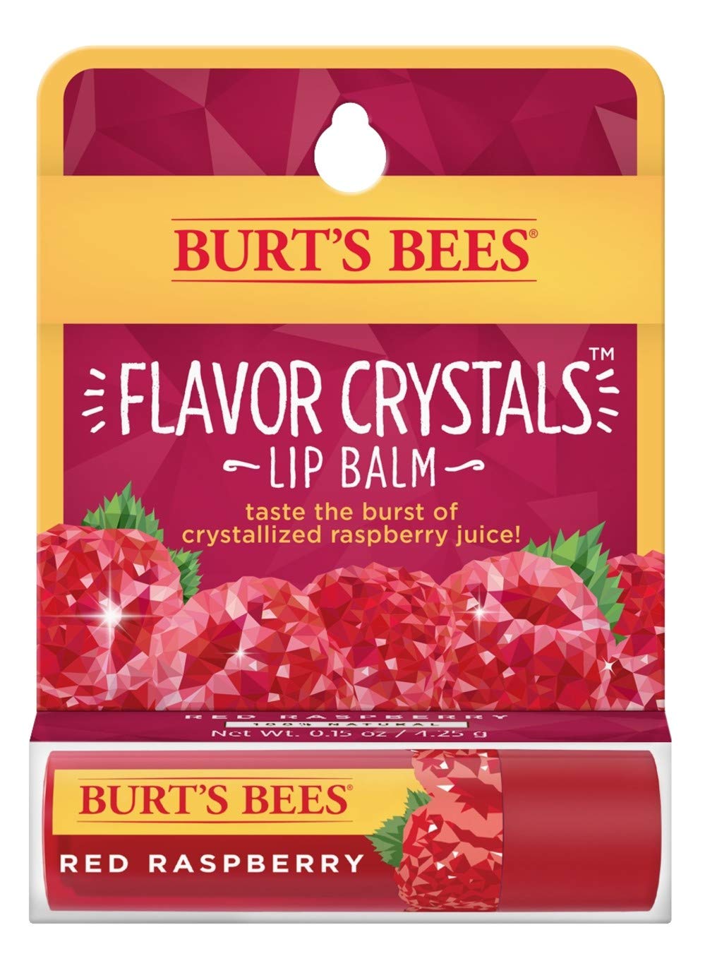 Burt'S Bees Red Raspberry Lip Balm, 100% Natural With Beeswax & Fruit Extracts, 0.16 Oz Tube