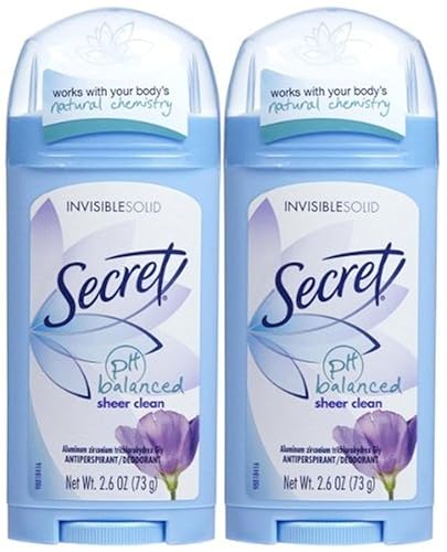 Secret Antiperspirant Deodorant, Sheer Clean, 2.6 Oz, 2-Pack - Long-Lasting Protection