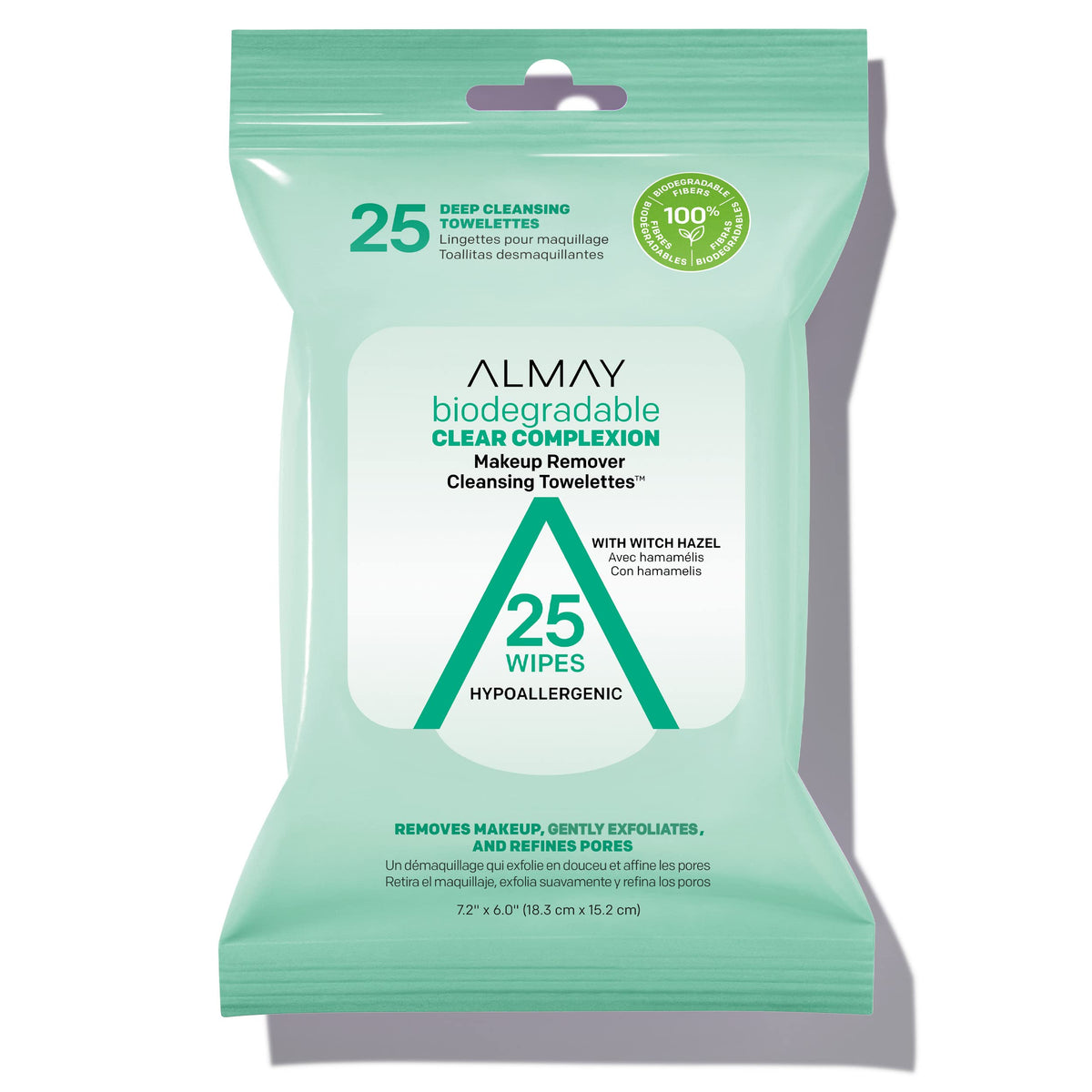 Almay Biodegradable Cleansing Towelettes For Oily Skin, Hypoallergenic, 25 Count