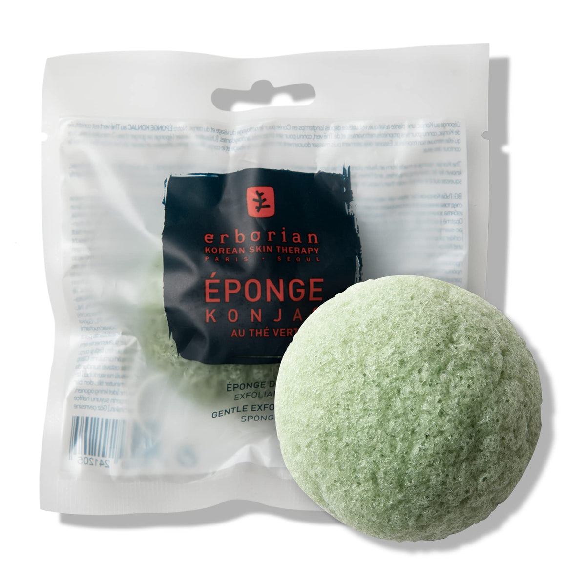 Erborian green Tea Konjac Facial Sponge  Natural great for Sensitive  Oily and Acne Prone Skin  Korean Beauty Bath Scrub for D