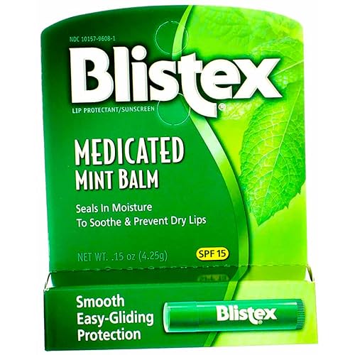 Blistex Medicated Lip Balm Spf 15 Mint, 0.15 Oz - Pack Of 5 - Sun Protection & Moisture