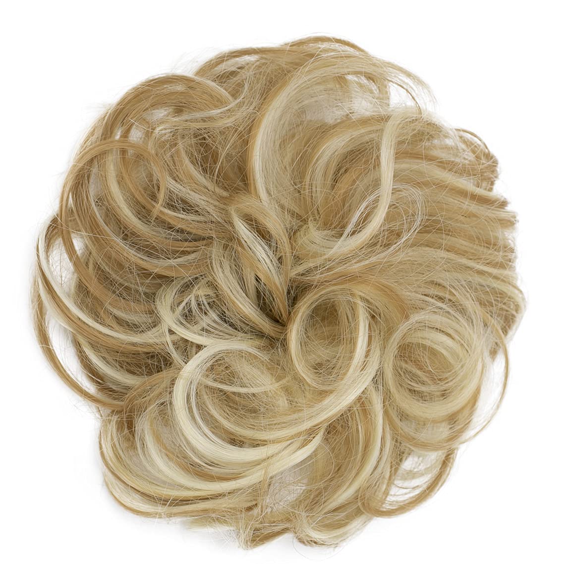 Caisha Prettyshop Wavy Messy Bun Scrunchy Hairpiece - Blonde Mix Updo For Bridal Hairstyles