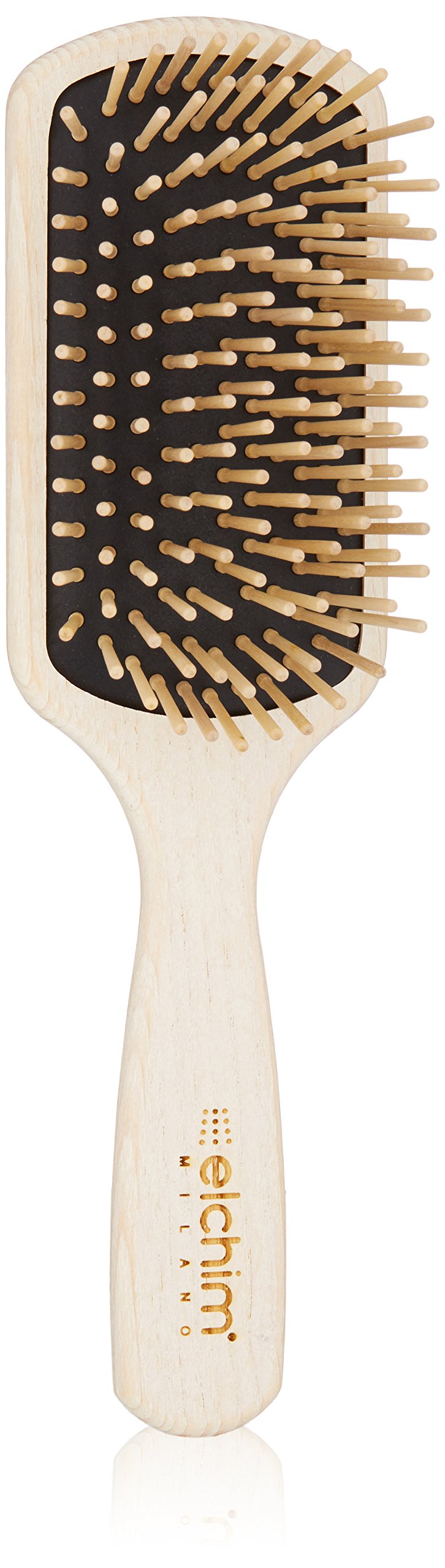 Elchim Wooden Paddle Brush - Brown/Black, Rubber Material, Pack Of 1