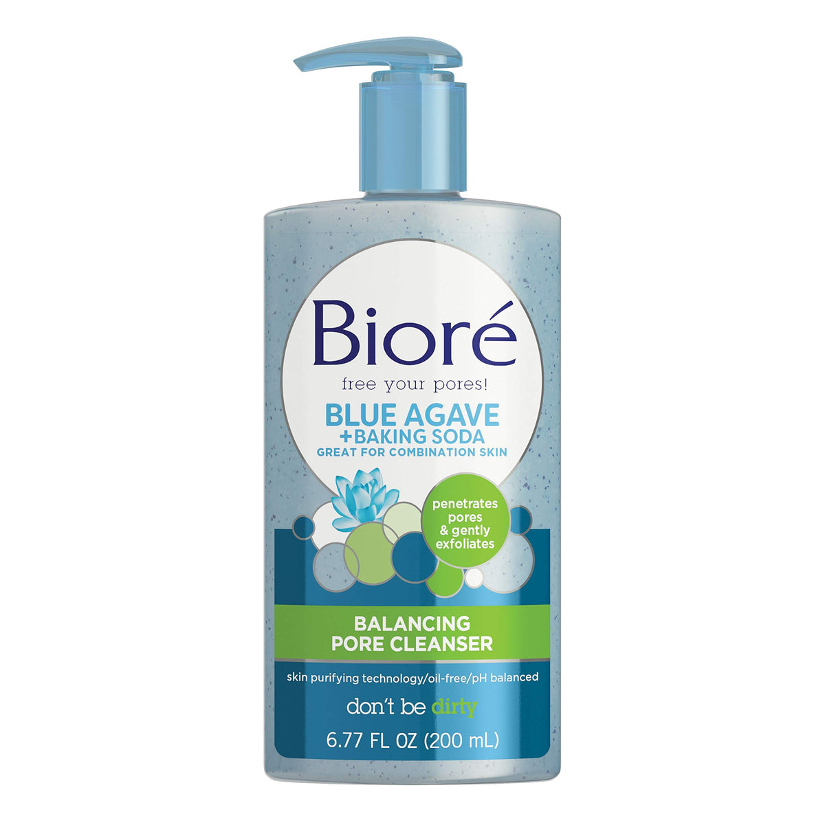 Bioré Daily Blue Agave & Baking Soda Pore Cleanser For Combination Skin, 6.77 Fl Oz