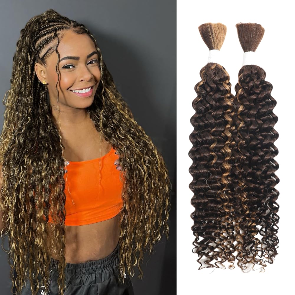 Nerumo P4/30 Water Wave Ombre Human Braiding Hair 22&quot; 100G - Brazilian Virgin, No Weft