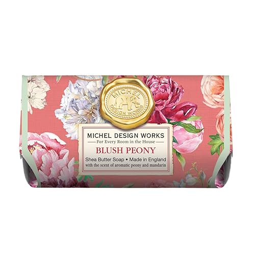 Michel Design Works Bath Soap Bar - Blush Peony, 8.7 Oz, Luxurious Skin Care