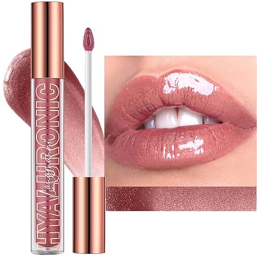 Twlbxmg Nude Brown Lip Plumper Gloss - Vegan, Moisturizing, Long-Lasting Lip Gloss For Women