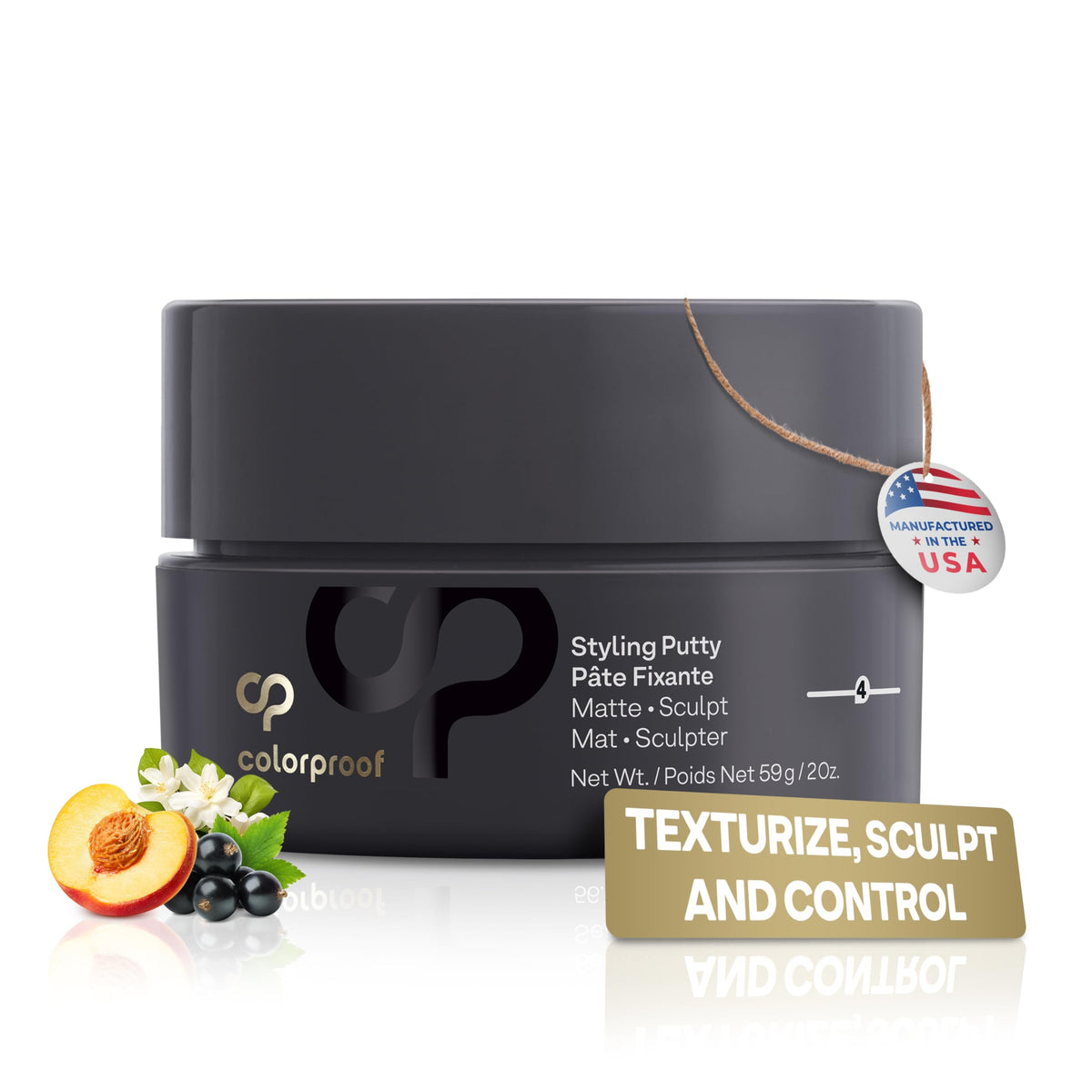 Colorproof Styling Putty, 2 Fl Oz - Color & Heat Protection, Firm Hold, Matte Finish, Black Currant Scent