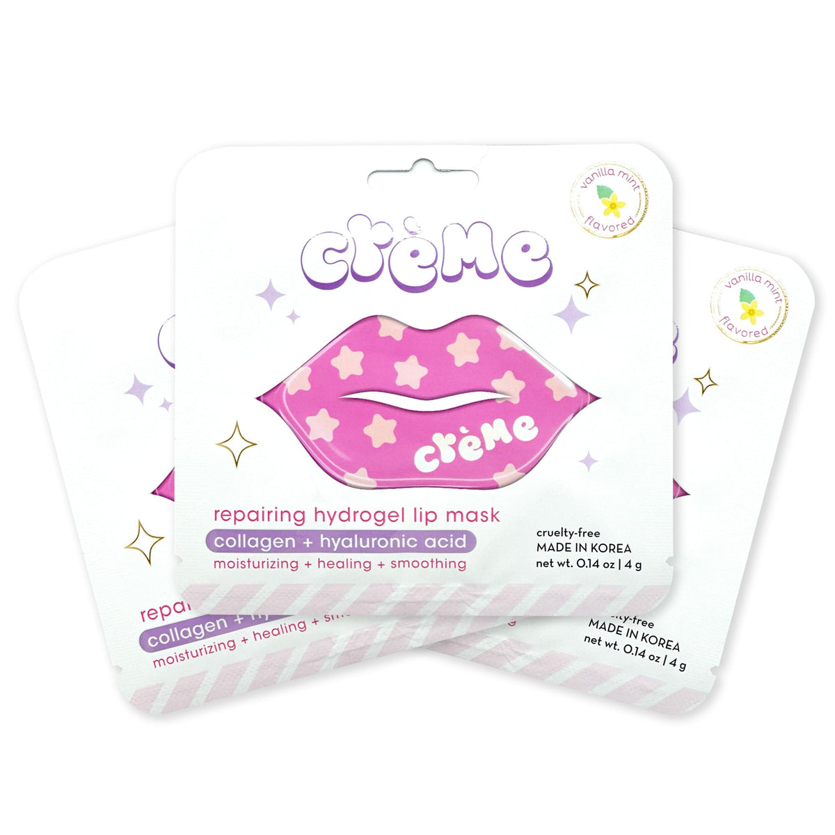 The Crème Shop Boba Bears Hydrogel Lip Mask - Hydrating, Collagen, & Hyaluronic Acid For Dry Lips