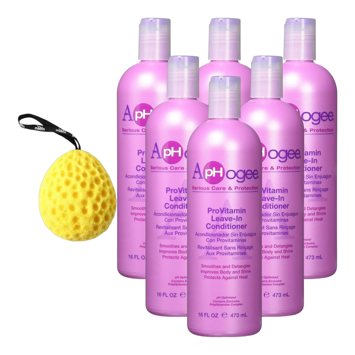 Moofin Aphogee Pro Leave In Conditioner 16Oz - Strengthens All Hair Types, Pack Of 6