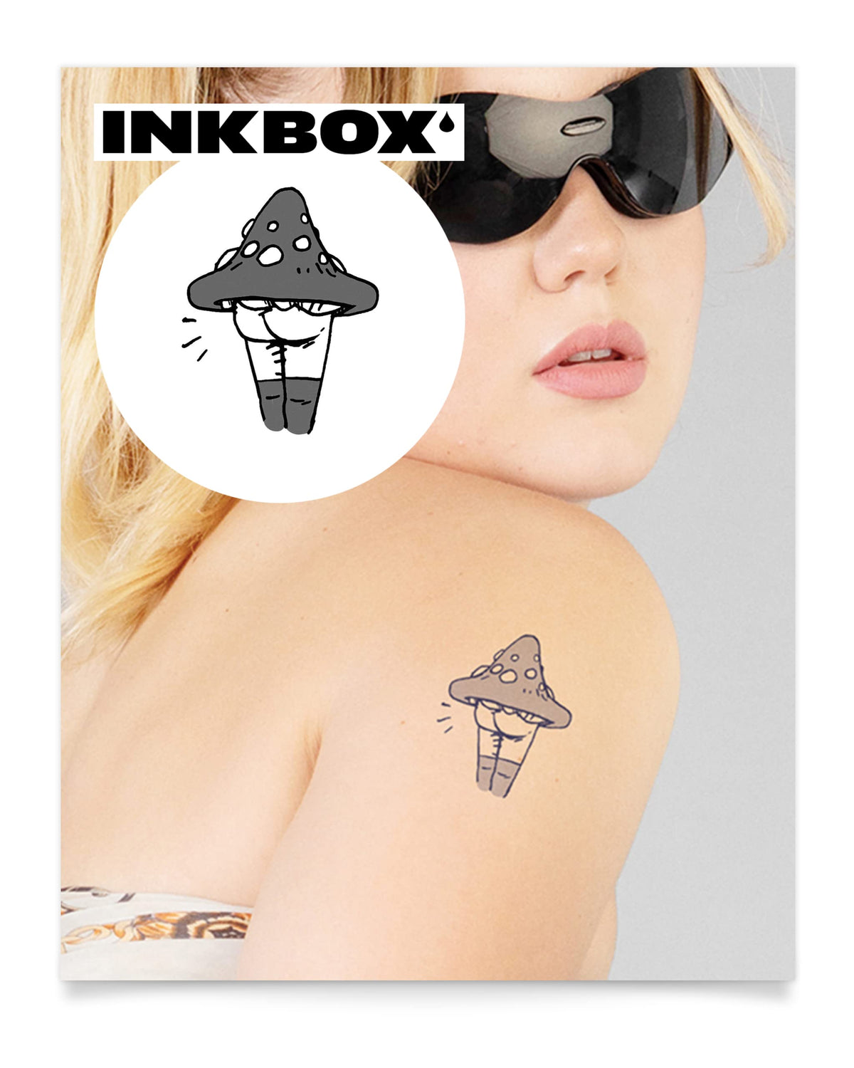 Inkbox Cutie Patootie Temporary Tattoo - Semi-Permanent, Water-Resistant, 3X3 In, Easy Application