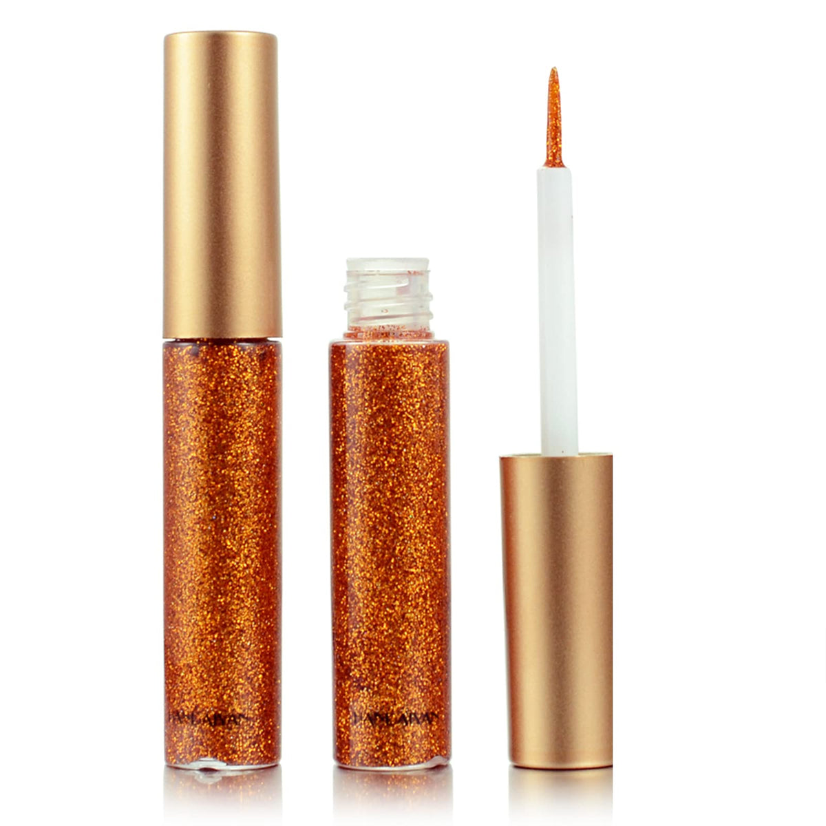 Dekrion Orange Glitter Eyeliner - Long-Lasting Waterproof Liquid Eye Makeup, High Pigment Color