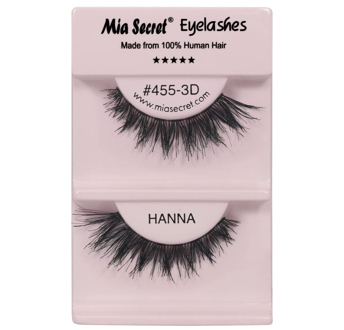 Mia Secret Natural Reusable Eyelashes - Lightweight Human Hair, Tapered Ends, 4 Pack (Black)