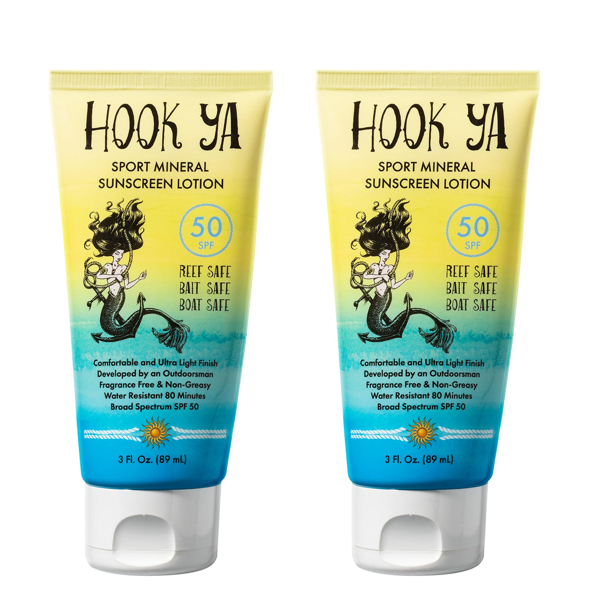 Hook'Ya Hawaii Reef Compliant Non-Nano Mineral Sunscreen 3Oz Travel Size, Uva/Uvb Protection