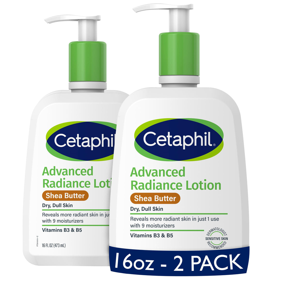 Cetaphil Advanced Radiance Body Lotion, Shea Butter, Fragrance Free, 16 Oz (Pack Of 2)