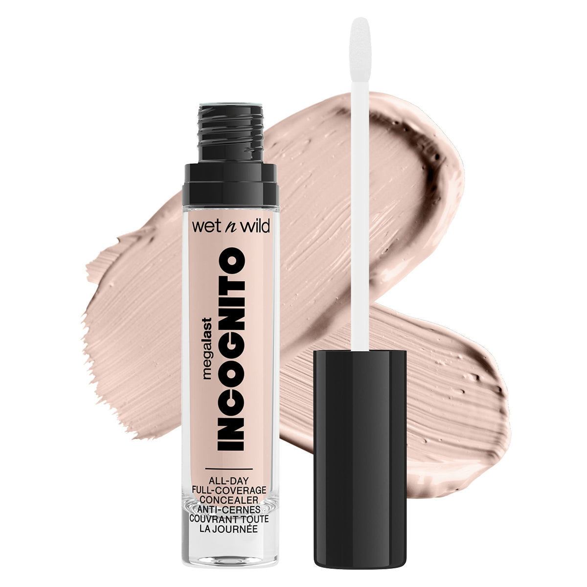 Wet N Wild Mega Last Concealer, All-Day Full Coverage, Matte Finish, Light Beige, 0.18 Oz