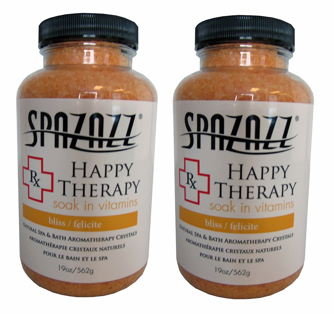 Spazazz Aromatherapy Spa & Bath Crystals - Happy Therapy 19Oz (2 Pack), Orange