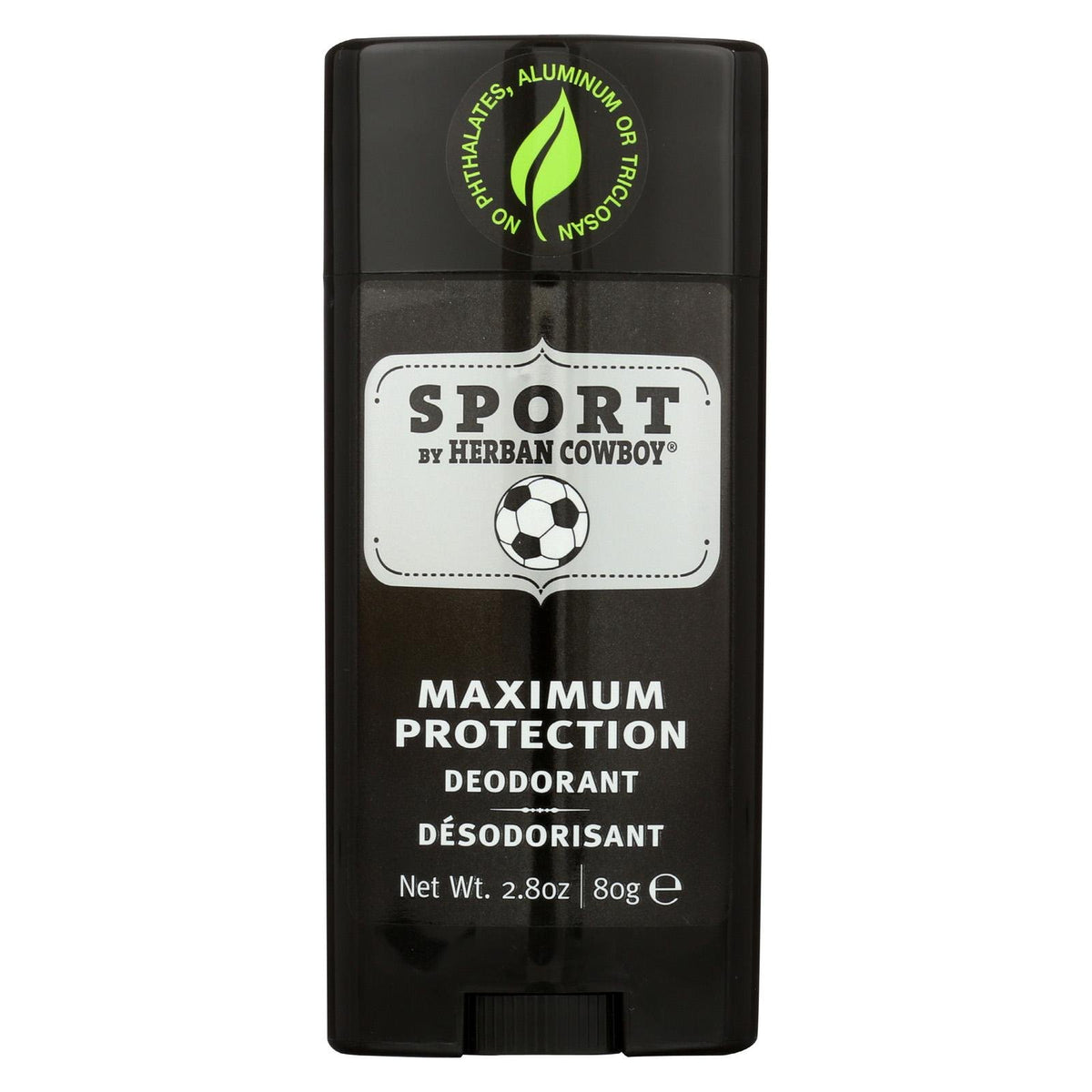 Herban Cowboy Sport Max Protection Deodorant 2.8 Oz - All-Natural, Long-Lasting Freshness