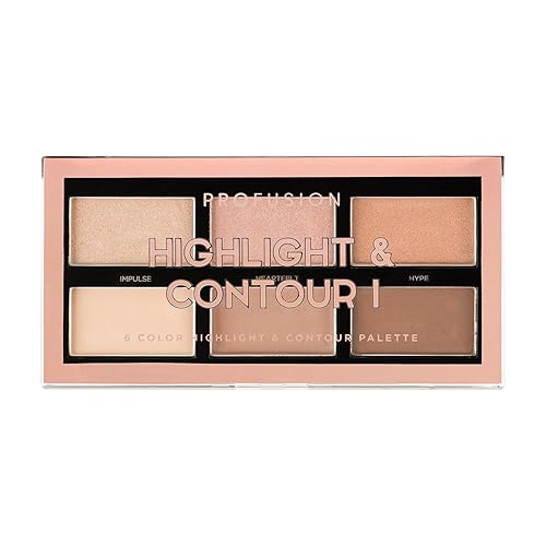 Profusion Cosmetics Mini Artistry Highlight & Contour Palette - Long Lasting Soft Powder, Light Medium