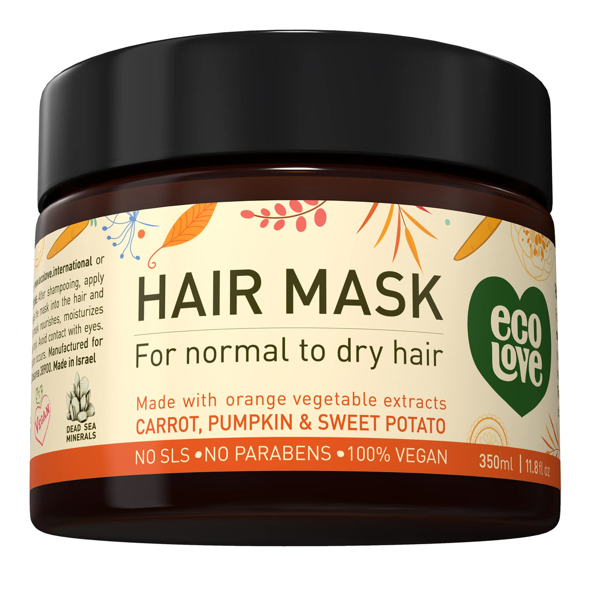 Ecolove Hair Mask - Deep Conditioning For Dry, Damaged, Curly Hair - Vegan, Sls & Paraben-Free - 11