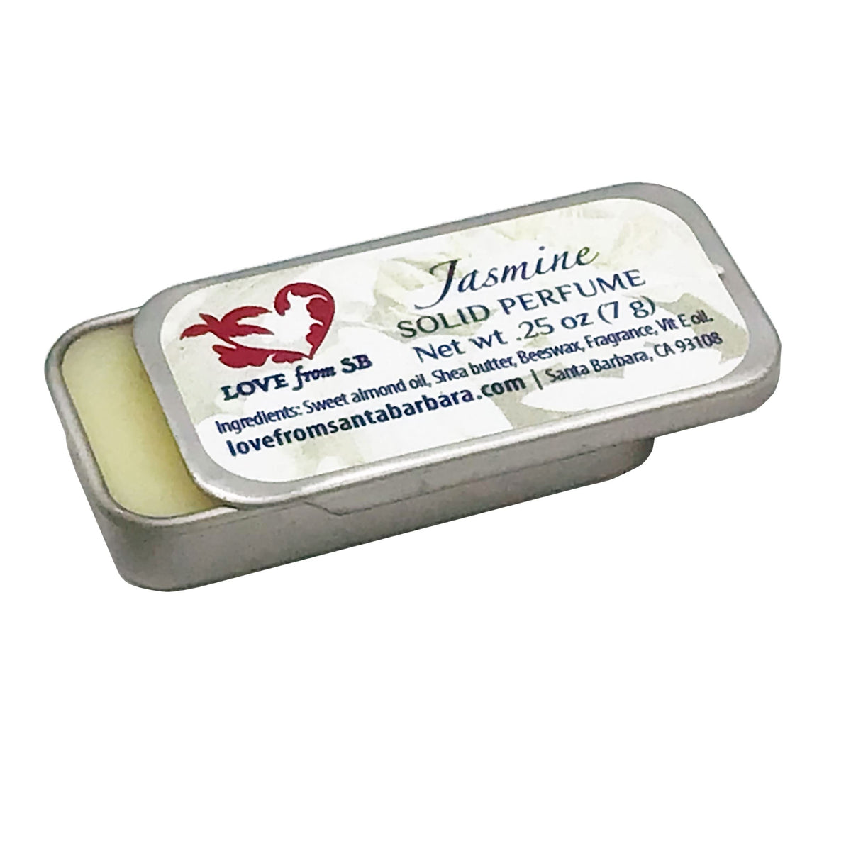 Love From Santa Barbara Jasmine Solid Perfume - Compact, Travel-Friendly Artisan Gift