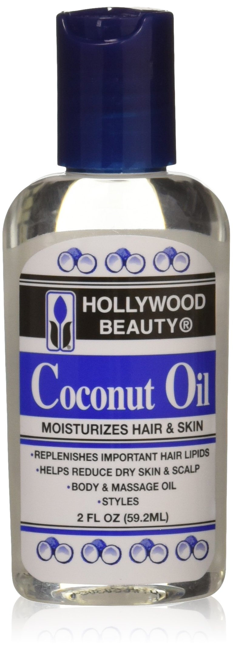 Hollywood Beauty Coconut Hair Oil, 2 Oz - Moisturizes Hair & Skin, Reduces Dandruff