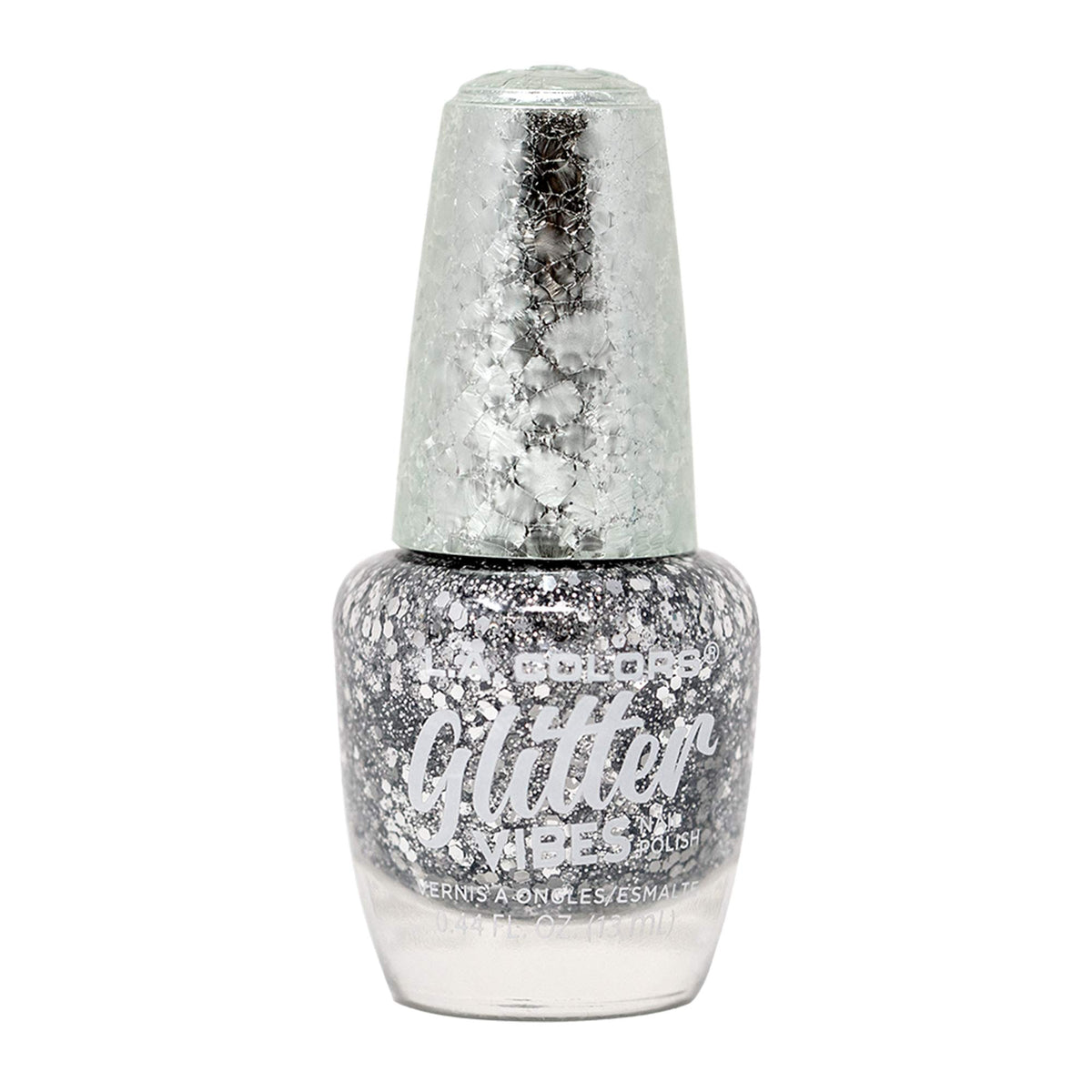 L.A. Colors Glitter Vibes Nail Polish - Highkey, 0.44 Fl Oz, Sparkling Finish