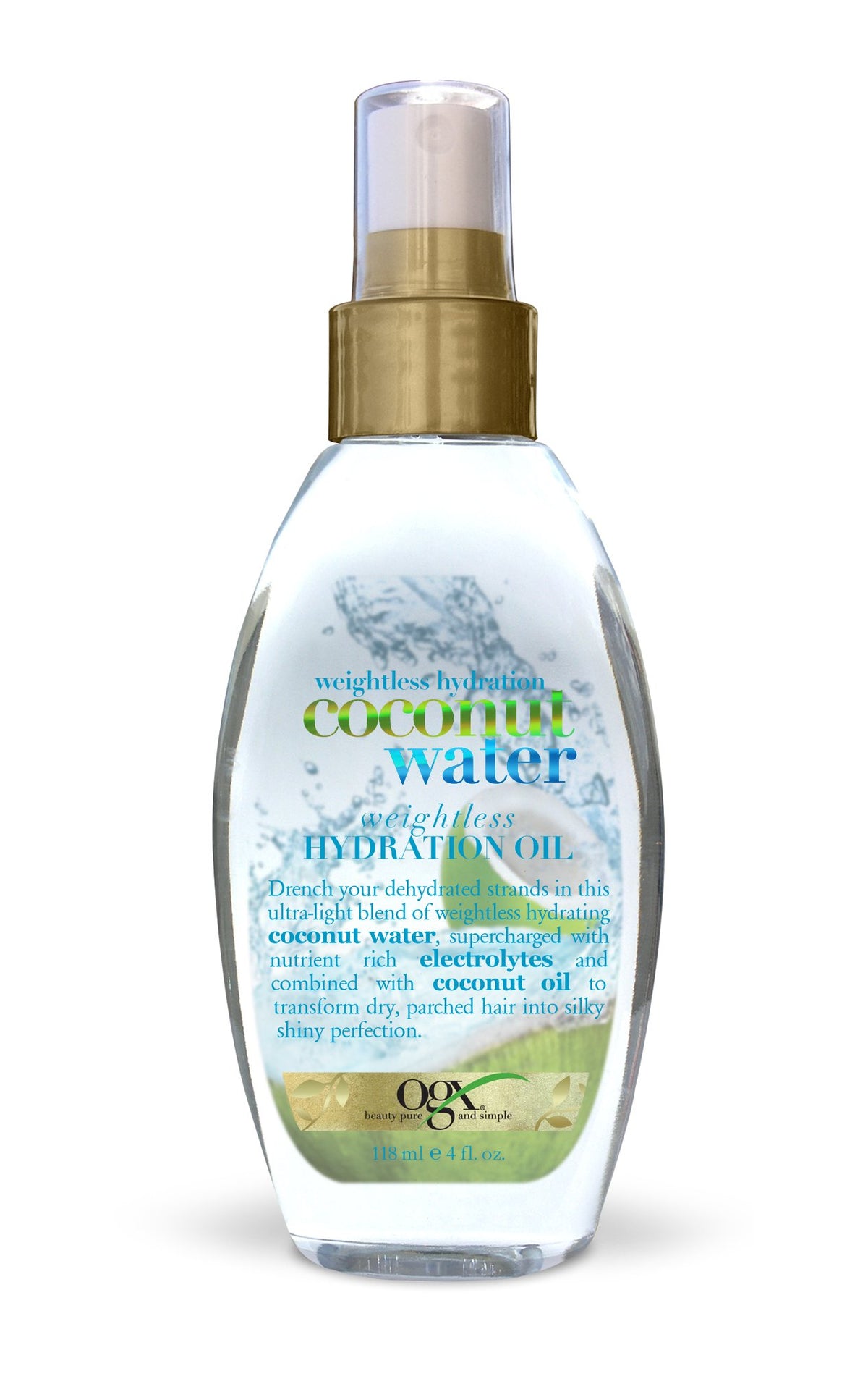 OGX Weightless Hydration Coconut Water Oil - 4 Fl Oz Moisturizing Hair Treatment