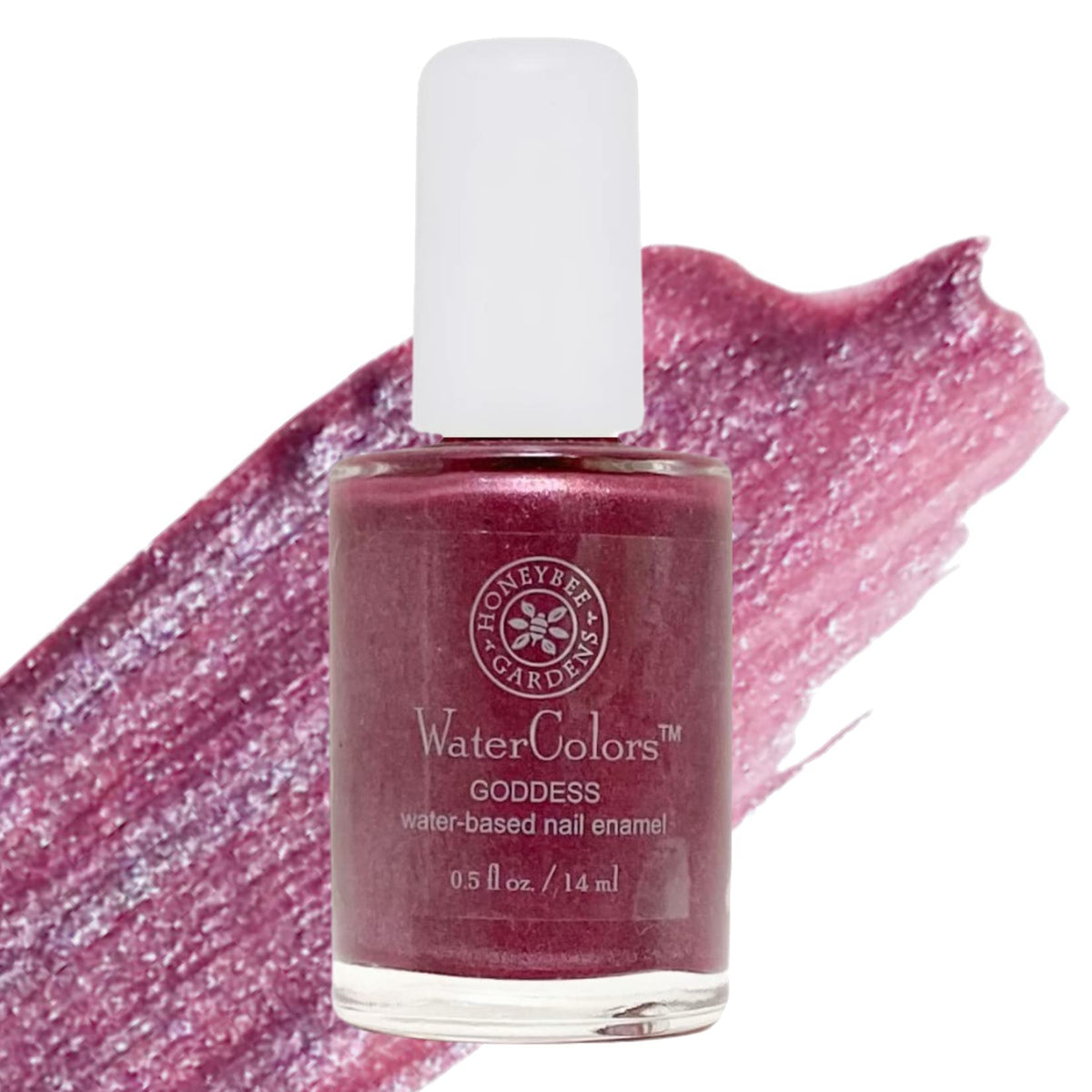 Honeybee Gardens Water-Based Nail Enamel, Goddess - Iridescent Medium Purple Berry, 0.5 Fl Oz