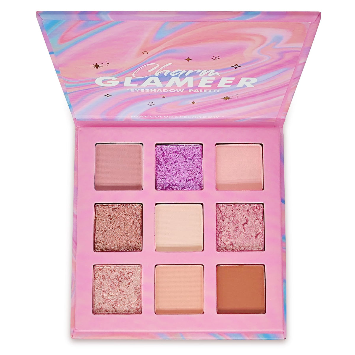 Glameer 9 Colors Eyeshadow Palette - Matte, Glitter & Shimmer, Long Lasting Waterproof